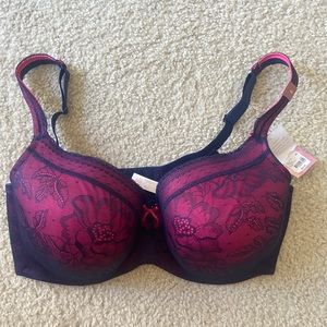 NWT Cacique “The Modern Collection” Lightly Lined Balconette Bra 40F / 40DDD